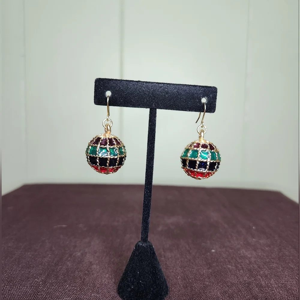Festive Dangle Ball Earrings